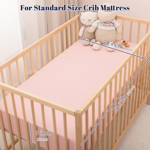 Image of PHF 3 Pack Soft Butterfly Crib Sheets Fitted, Comfy Breathable Baby Sheets for Girls, 28x52 Inches Fits Standard Crib and Toddler Mattresses, Butterfly