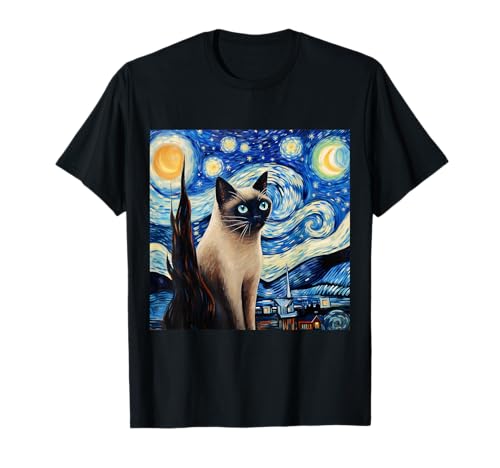Bellissimo gatto siamese Starry Night Love che è perfetto per ogni amore o gatto siamese papà, gatto siamese felice per ogni compleanno gatto siamese notte stellata proprietario della mamma che pensa che sia fantastico potersi definire un gatto siamese mamma un gatto siamese madre