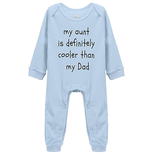 tiansiaben My Aunt Is Definitely Cooler Than My Dad - Tutina per neonato a maniche lunghe, K-blue, 18-24 Months