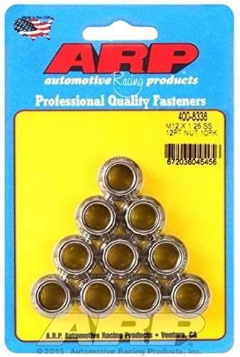 ARP 400-8338 M12 x 1.25 tuercas SS con cuello .750 y cabeza de 12 puntas