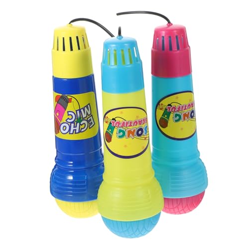 NOLITOY 3 Piezas Juguete Micrófono Eco sin Batería para Accesorios de Plástico Duradero para Imitación y Karaoke Regalo Educativo para Fiestas Infantiles Color Aleatorio Color Aleatorio