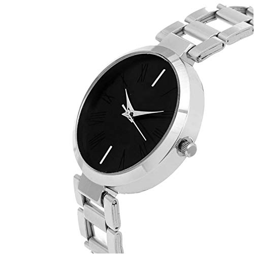 Image of Analog Black Round Dial Wrist Watch for Women & Girls - LKM2