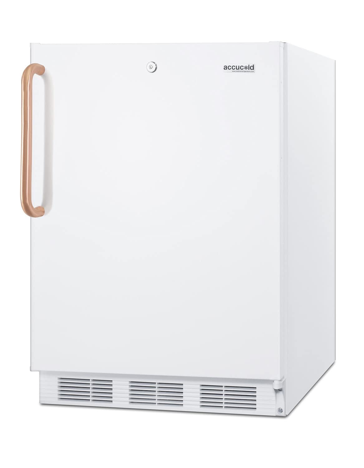 Accucold 24” Refrigerator, 5.5 Cu.Ft. Capacity, Undercounter, ADA Compliant, Commercial, Built-In, Copper Handle, White - Ff7lwbitbcada on Fridge.com - View 4