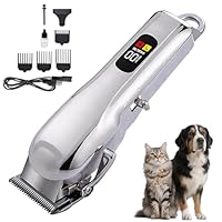 Hundeschermaschine, Schermaschine Hund Katze Schermaschine Katze, Tierhaarschneidemaschine für Dichtes Fell Leise Leistungsstark Kabellos Wiederaufladbar für Hunde und Katzen Fellpflege zu Hause