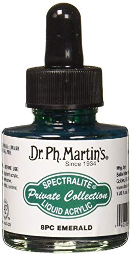 Dr. Ph. Martin's Spectralite Private Collection Liquid Acrylics, 1.0 oz, Emerald (8PC)