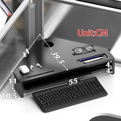 Support d'écran double couche avec 2 emplacements de rangement pour optimiser votre coin bureau - 7