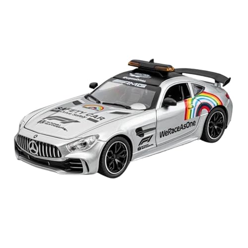 SYYANFEI Modellino Realistico Auto 1/24 Per Benzs-GT GTR Modello Auto Sicurezza Sportiva Lega Fonde Sotto Pressione Giocattolo In Metallo Modello Da Corsa Suono E Giocattolo(Gray)