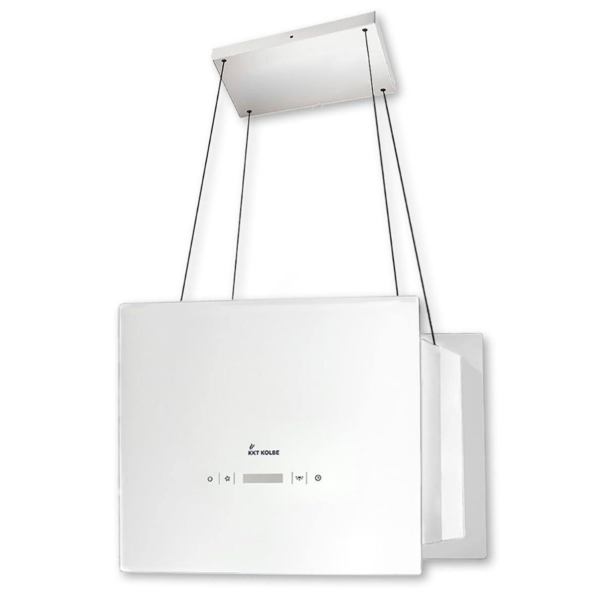 KKT KOLBE Dunstabzugshaube 40 cm Inselhaube Edelstahl weißes Glas SensorTouch LED-Beleuchtung Umluft