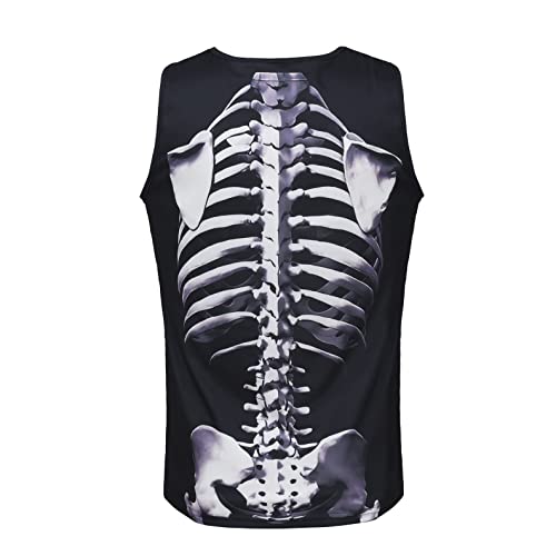 GRAJTCIN Skeleton Shirt Athletic Cool Workout Gym Vests Sleeveless Muscle Tank Tops for Men4