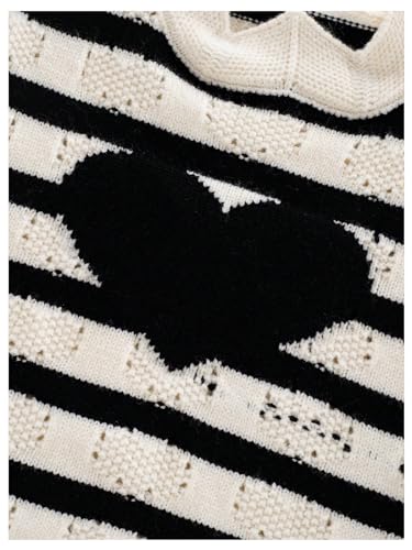 Floerns Toddler Girl's Striped Print Knitwear Pullover Tank Ruffle Trim Sweater Vest3