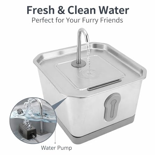 Fuente automática para agua de gato acero inoxidable 3.5L miniatura 2