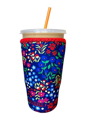 Image of Iced Coffee Sleeve, Insulated Neoprene Cup Sleeve, Fits a 32 Oz. Coffee Cup, Washable and Reusable, Iced Coffee Accessories, Large Monet