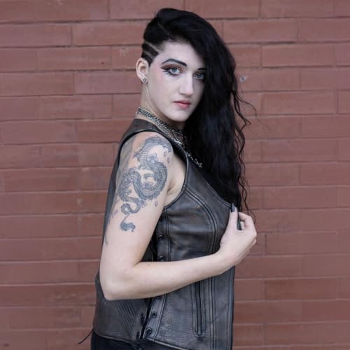 Image of Milwaukee Leather Women's Premium Classic Leather Motorcycle Rider Vest w /Adjustable Side Laces