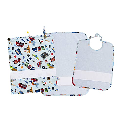 Filet - Asylum Set with Machine Theme - 100% Cotton with Embroidery Aida - Blue