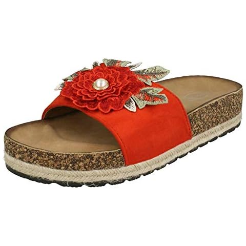 Mules Spot On fleurs rouges Cover