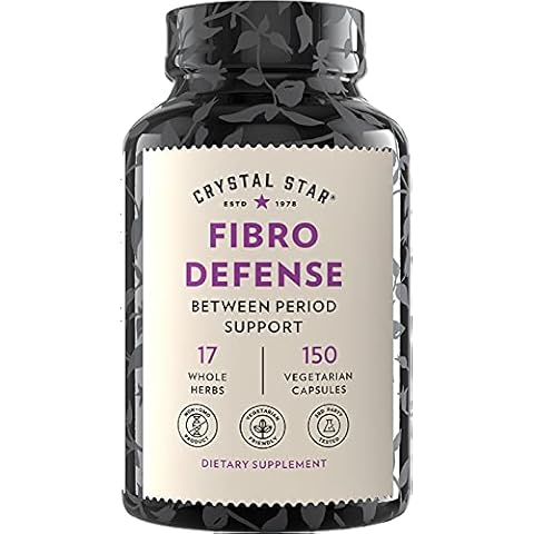 Crystal Star Fibro Defense, 150 Capsules - Breast & Uterine Health Between Periods - Natural Herbal Supplement Caps for Women - Vegetarian, Non GMO Cover