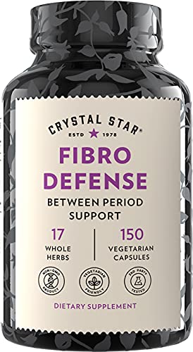 Crystal Star Fibro Defense, 150 Capsules - Breast & Uterine Health Between Periods - Natural Herbal Supplement Caps for Women - Vegetarian, Non GMO