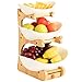 AdelDream - Frutero de cerámica de varios pisos con soporte de madera, duradero, para decoración de cocina, verduras, frutas, aperitivos, color blanco
