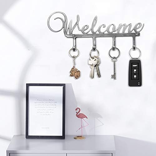 Myartte Key Holder for Wall Key Hooks Premium Metal Rack with 5 Hooks 8.7 Inch (L)×3.6 Inch (W) for Home Decor Office Decoration