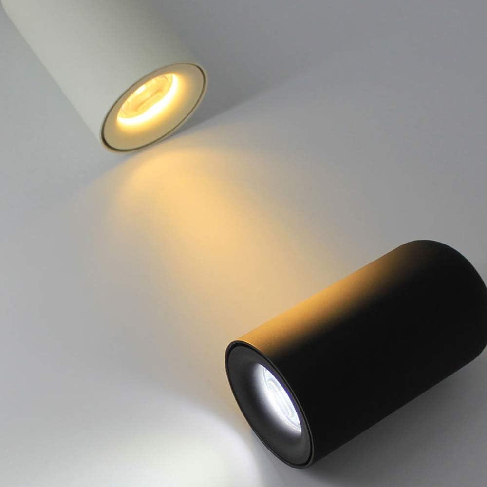 Recessed 9W Downlight Surface Mounted Spotlight High Bright COB Cylinder Ceiling Lighting Fixture AC 110V-240V 3000K/4000K Accent Lamps for Hallway Corridor Kitchen Living Room Integrated