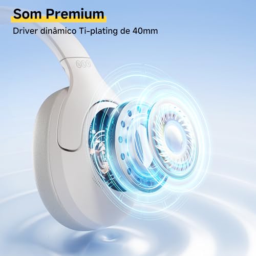 QCY H3 LITE ANC Fone de Ouvido Bluetooth, Headphone com Cancelamento de Ruido, 60 horas Reprodução (