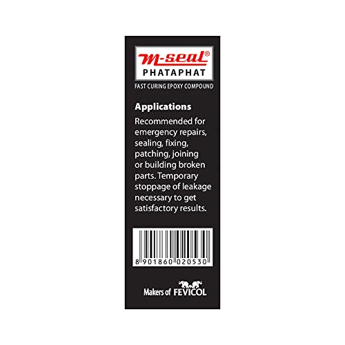 Image of Pidilite M-Seal Phataphat Fast Curing Epoxy Compound Putty Sealant Adhesive For Leakage, Bonding, Gap Filling and Repairing (90 Grams)