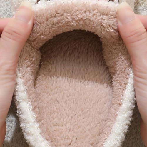 Christmas Slippers for Women Men Cute Reindeer Cozy Fuzzy Funny Santa Moose Gingerbread Slippers for Winter House Warm Bedroom Holiday Preppy Slippers Christmas Gift3