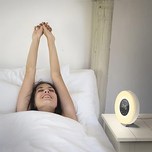 Homelabs Sunrise Alarm Clock - Digital Led Clock With 6 Color Switch And Fm Radio For Bedrooms - Multiple Nature Sounds Sunset Simulation & Touch Control - With Snooze Function For Heavy Sleepers #TOP6