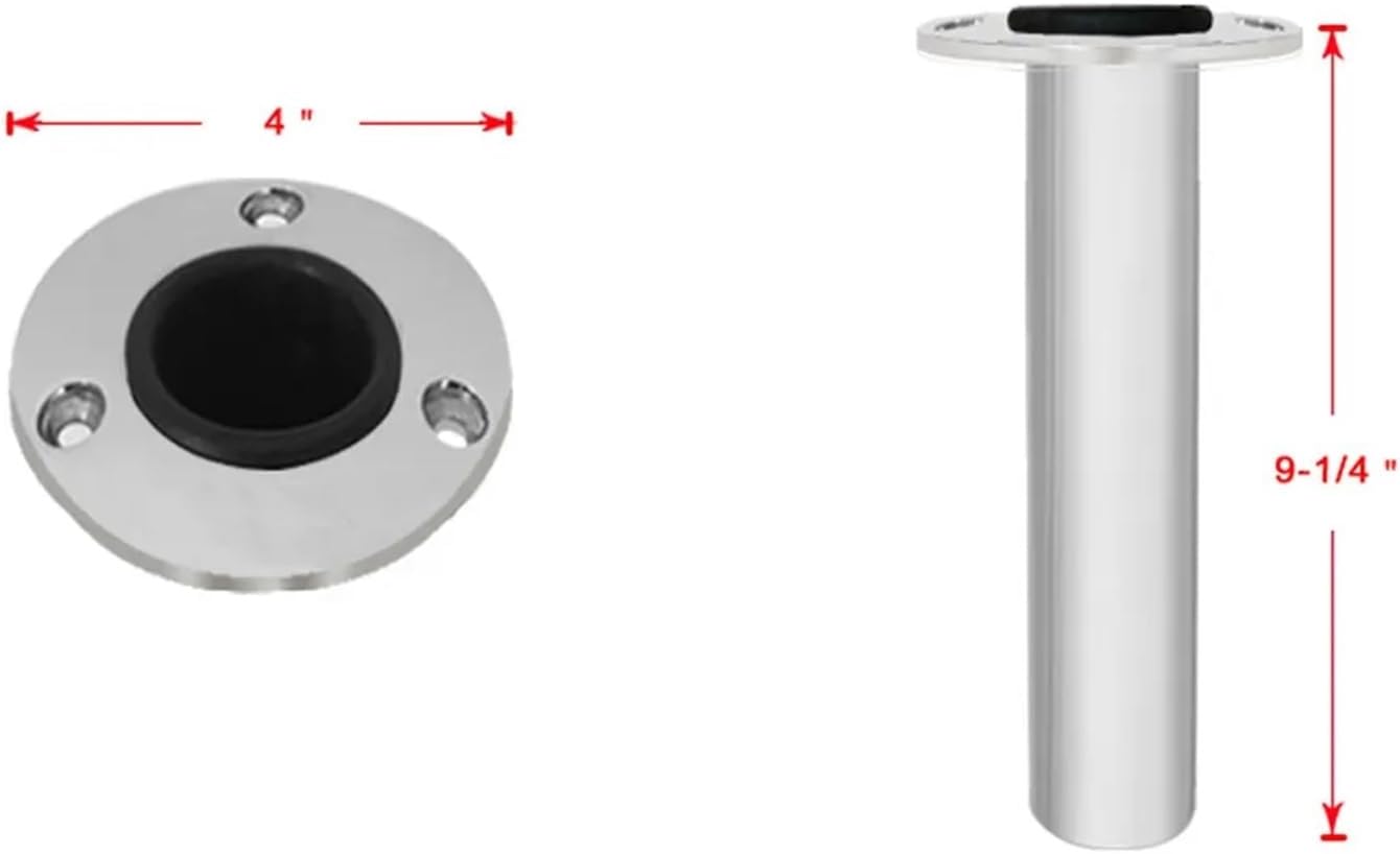 Mirror Polish Flush Mount 0 Degree Stainless Steel 316 Round Flange Fishing Rod Racks Holder Boat Fishing Accessories