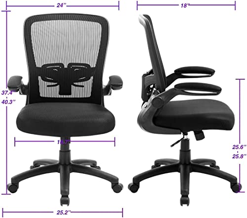 Ergonomic Desk Task Chair Clearance With Adjustable Height, Lumbar Support, High Back Mesh Computer Executive Chair With Flip Up Armrests For Home Office - 300Lb #TOP1