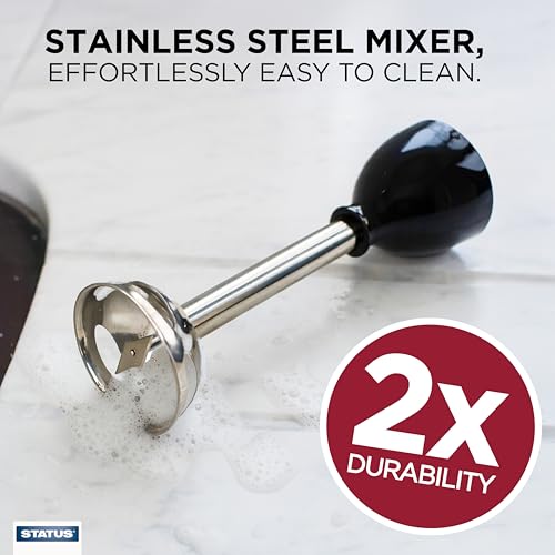 STATUS Concord Hand Blender, 200 W Corded Stick Blender with 2 Speed Settings, Stainless Steel Blade and Detachable Rod, Lightweight and Compact, Black (CONCORD1PKB4) - Image 2