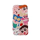 クレヨンしんちゃん スマホケース 手帳型ケース iPhone14/ iPhone13/ iPhone12/iPhone11シリーズ に適用 アイフォンカバー アップルケース iphone14proケース 保護カバー 耐衝撃 落下防止 おしゃれ かわいい 韓国 (Color : クレヨンしんちゃん, Size : IPhone13pro)