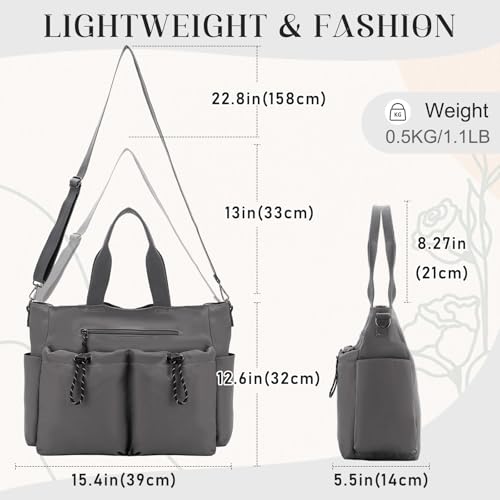 Image of VX VONXURY Tote Bag for Women - Multi Pocket Crossbody Work Handbag for Travel, Daily Use and Gym
