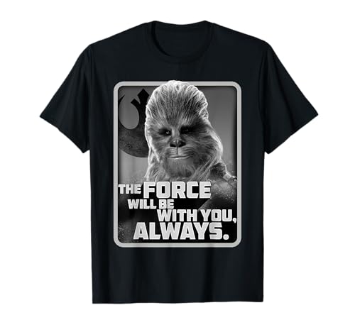 T-shirt Star Wars Chewie With You Always en coton noir pour fan