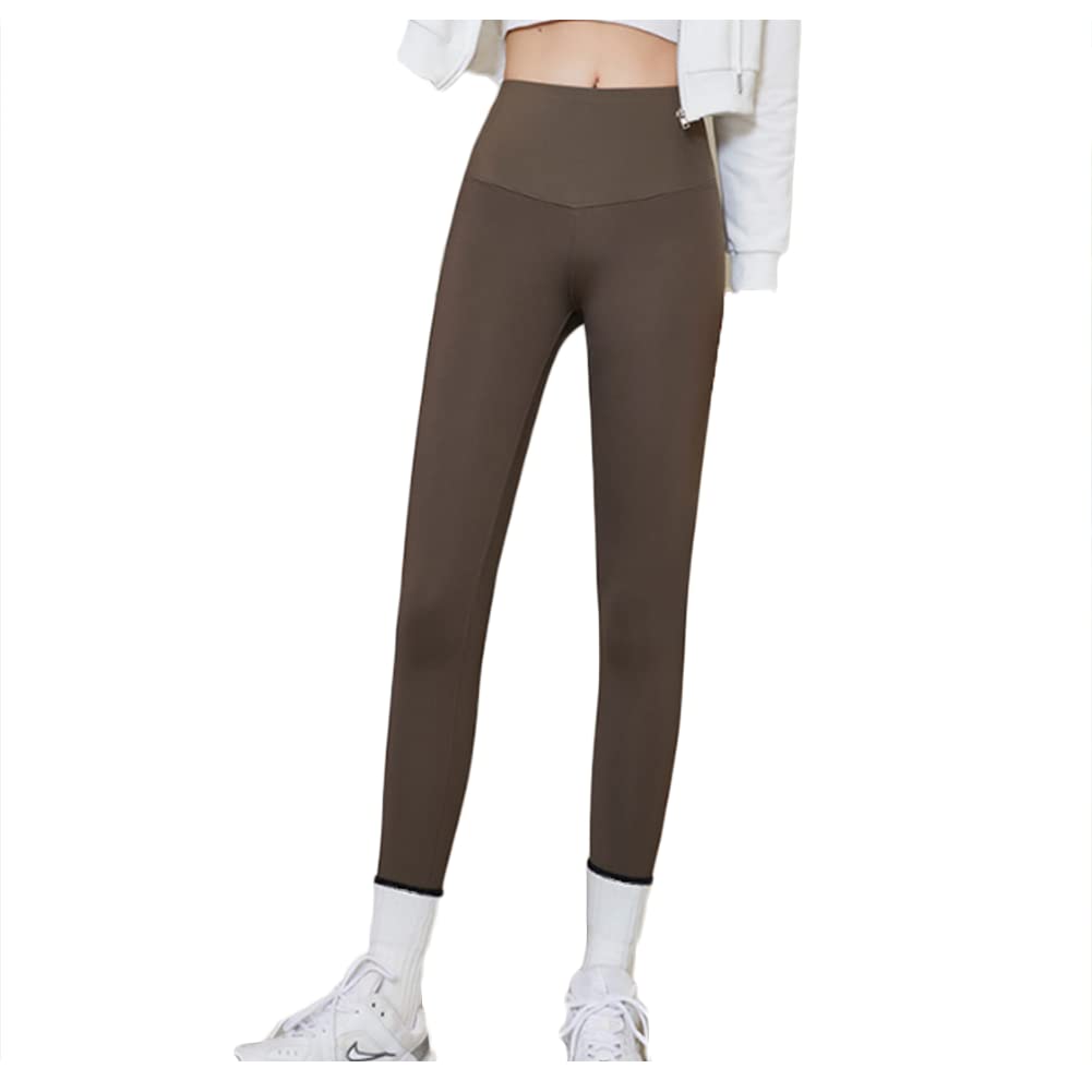 Mujer Leggings Forro Polar Polainas Cintura Alta Suave Elástico Invierno cálido Pantalones de Control Barriga Mallas Fitness Deportivas S-XL