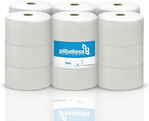 Papier toilette Jumbo en lot de 18 rouleaux de 100m pour distributeur professionnel 2 plis