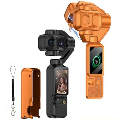 For DJI Osmo Pocket 4P��p �P�[�X �}�O�l�b�g���t���b�v�ی�P�[�X 1�b�J�� �둀��h�~�^�b�`�J�o�[ �g���n���h���E�O�r��t�̂܂܎��[�� �����h�~�X�g���b�v�t�� �y�ʃv���X�`�b�N�V�F�� �����Y�E��ʕی� �I�Y�� Pocket 4P �A