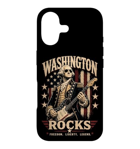 George Washington Playing Guitar Rocks Patriotic Graphic Case for iPhone 17