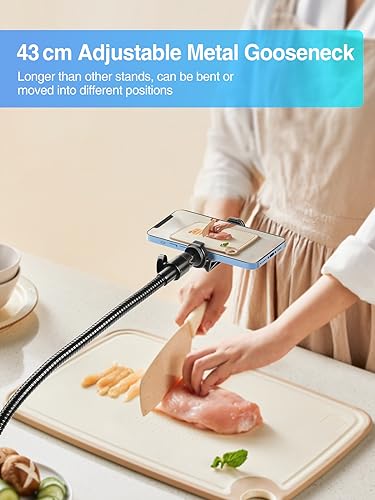 Elitehood 81-inch/205cm Tall Tripod for iPhone and Android Flexible Phone Stand with 43cm Adjustable Gooseneck - Image 2