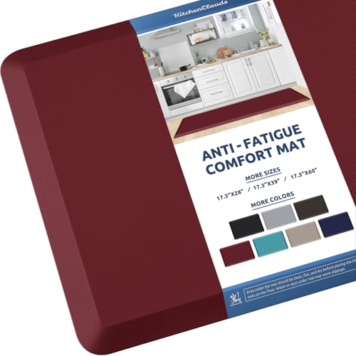Image of Kitchen Mat Cushioned Anti Fatigue Rug Standing and Comfort Floor Mats | Water-Resistant, Non-Slip, Easy to Clean Comfort Floor Mat for Kitchen, Sink & Office, Multiple Colors & Sizes, 17.3 inchx60 inch