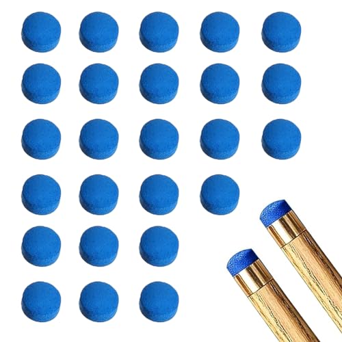 BNXF 25 Pcs 10mm Pool Tips Snooker Tips Leather Pool Cue Tips Billiard Tips Snooker Cue Replacement Tips Pool Stick Tips Blue Diamond Snooker Cue Tips Cue Tips for Pool Cues and Snooker(Blue)