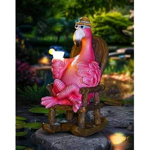 Solar Flamingo Statue for Outdoor Garden Decor - Resin Flamingo Fairy Garden Decor - Suitable for Home Desk Garden Lawn Patio Porch Decor, Unique Gifts for Mom Grandma (8.1 inch) Solar Flamingo Statue for Outdoor Garden Decor Resin Flamingo Fairy Garden Decor Suitable for Home Desk Garden Lawn Patio Porch Decor Unique Gifts for Mom Grandma 81 inch