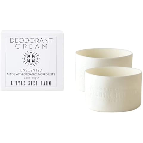 Little Seed Farm All Natural Deodorant Cream, Aluminum Free Deodorant for Women or Men, 2.4 Ounce - Unscented + Black Jar Sleeves Cover