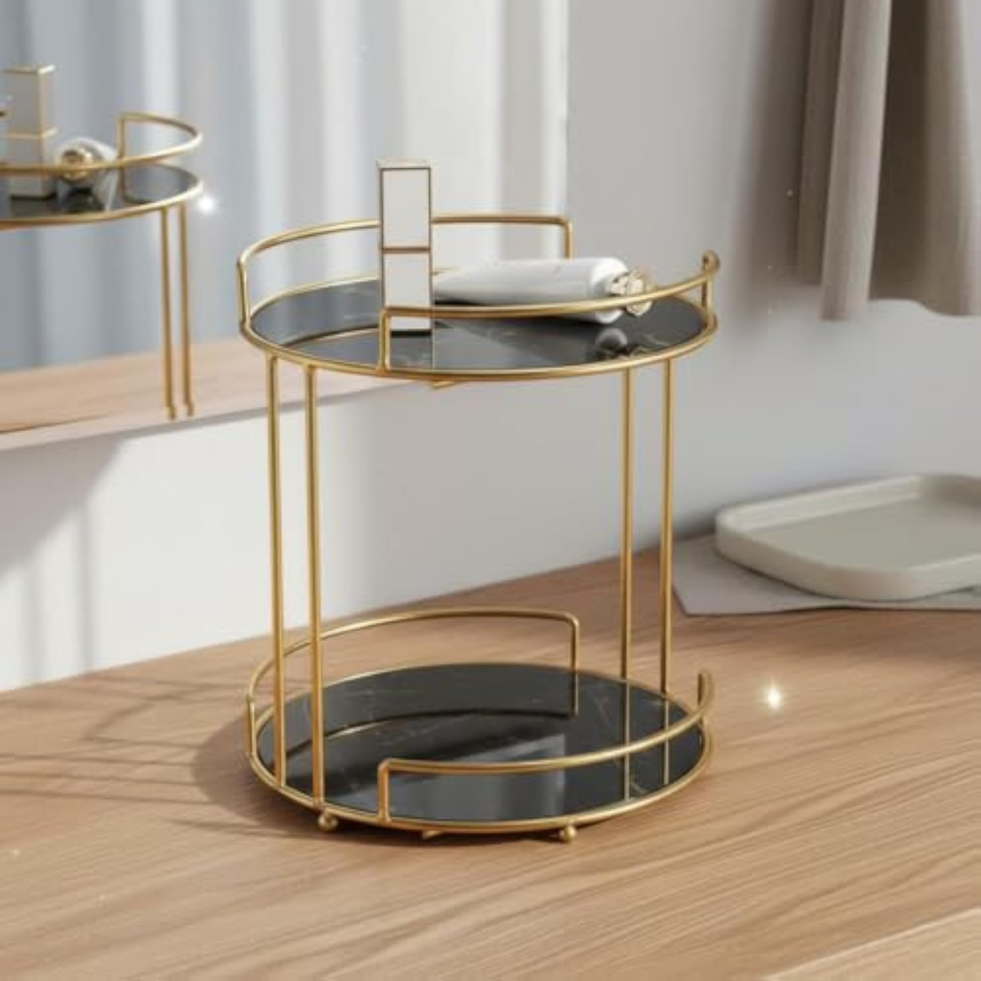Space-Saving 2-Tier Makeup Organizer