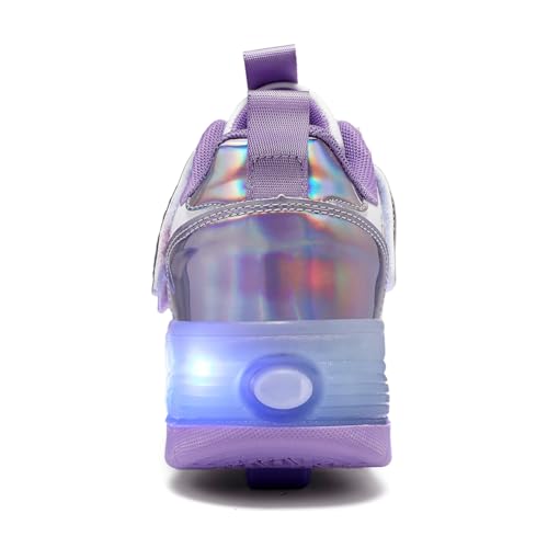 Image of Nsasy Roller Shoes Kids Roller Skates Shoes Girls Boys Wheels Shoes Become Sport Sneaker with Led for Children Gift