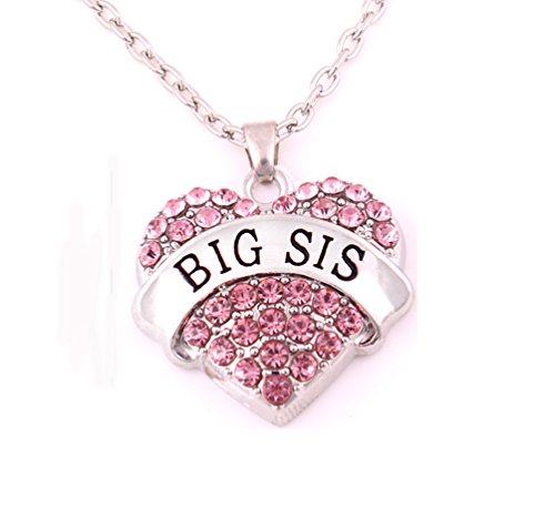 Image of Crystal Heart Necklaces Set Mom Big Sis Middle Lil Sister