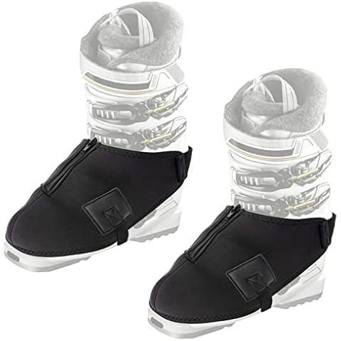 Ski Boot Covers for Warmth - Snow Water Proof Neoprene Skiing Boot Gloves Warmers Toe Caps with Zipper for Keep Feet Dry, Adjustable Easy to Put On and Off Insulated Boot Covers (Free Size) Cover