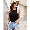 MANGOPOP Tank Top Body Suits Women Sexy Crew Neck Racerback Halter Ribbed Sleeveless Bodysuit for Women