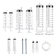 12 Stück Spritze 1ml/5ml/10ml/20ml/60ml/100ml, Spritzen mit 110cm Kunststoffrohre, Injektionsspritze, Dosierspritze, Plastik Spritze, Syringe Gute Abdichtung Für Labor, Industriell, Flssigkeitsmessung