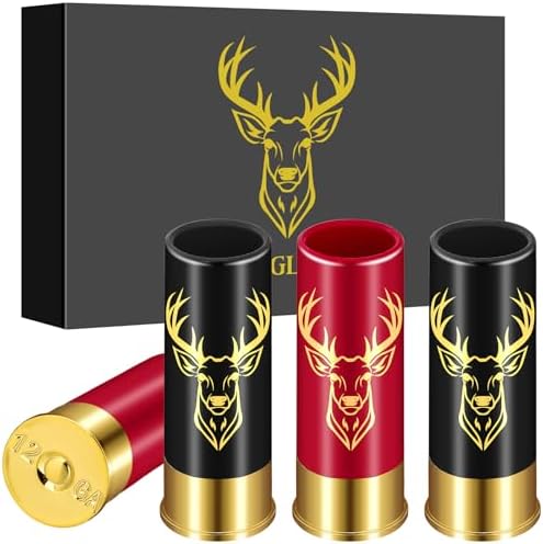 Schnapsgläser mit Hirschkopf Großpackung 4 Stück Jagd Geschenke Hochzeit Party Geburtstag Vatertag 12 GA Hirschjagd Gesc